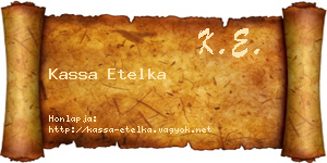 Kassa Etelka névjegykártya